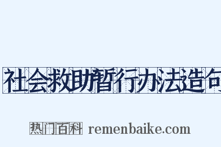 社会救助暂行办法造句是什么意思的图片